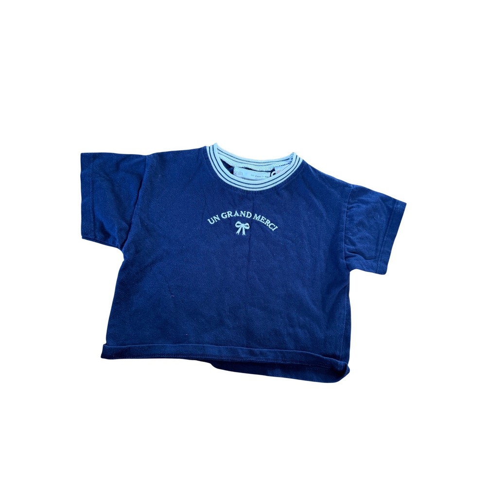 Zara Un Grand Merci blue youth t-shirt